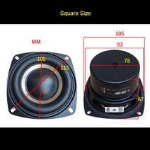 서브우퍼 스피커유닛 4인치 HIFI 서브 우퍼 스피커 4ohm 100W 레이어 보이스 코일 6 8 Ohm T0958 1 개입, 05 Square 6ohm_01 4