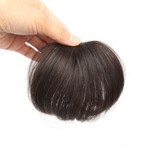 [W2072] 볼륨업 헤어뽕 인모100%, 4cm×3cm/15cm, 자연검정