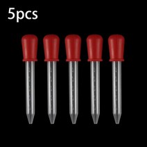 20-200 개 0.2-3ML 일회용 스퀴즈 전송 피펫 실리콘 몰드 UV 에폭시 수지 공예 보석 플라스틱 도구 만들기, Red 5pcs