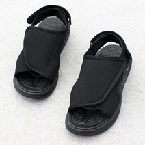 여름 발 볼조절 샌들 골절 신발 벨크로 편한 당뇨 화 블랙