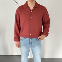 프롬엘 남자 오버핏 사계절 구김방지 오픈카라 셔츠