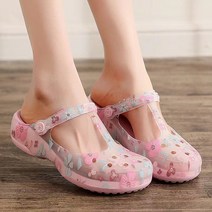 지엘 협력업체 여성 신발 편안한 투명 젤리 해변 비치 샌들 슬리퍼