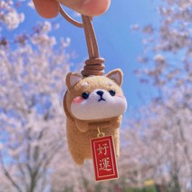 양모펠트 퀼티 DIY 양모 펠트 포케 음악 diy 재료 패키지 커플 인형 선물 펜던트 보석 자동차 장식 고양이 호랑이 돼지, 스 + 끈을 보내는 행운을 빕니다 재료 패키지