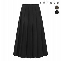 탱커스 여성 뒷 지퍼 주름 롱 스커트