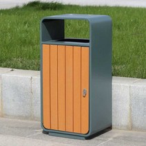 야외쓰레기통 공공시설 옥외용 우드 휴지통 대용량, GM-03