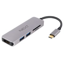 넥스트 NEXT-317TCH Type-C to HDMI UHD 카드리더기 USB 3.0 2포트 모니터확장 변환젠더/기타-USB, 선택없음