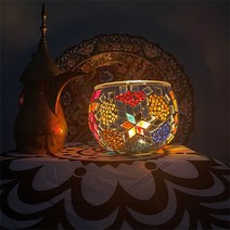 스테인드글라스 스탠드 미니 터키 협탁 조명 중동 인테리어 식탁 거실 베란다 다양한 조명 등, K_M-01