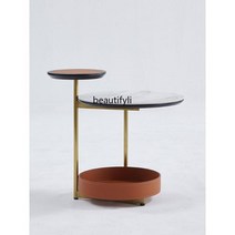 간이테이블 사이드협탁 소파 사이드 거실 작은 커피 심플 바퀴 협탁 높이조절, Black