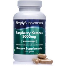 Simply Supplements Lampone Ketones 3000 mg -120 캡슐 - 채식주의 자에 적합 - 4 개월의 치료 - 간단히 보충제, 2개
