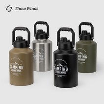 Thous Winds 캠핑 유투버 야외 주전자 휴대용 보온 304 스테인레스 스틸, 3.8 l보온 보틀 블랙