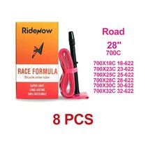 자전거타이어 RideNow 초경량 자전거 내부 튜브 700C x 18 25 28 32 도로 MTB TPU 타이어 456585mm 길이 프랑스어 밸브 슈퍼 라이트, [01] Presta 밸브, [05] 700x1832c 8pcs, [02] 65mm