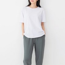 여성 순면 기본 루즈핏 레이어드 흰티 롱스커트코디 수학여행 20대 대학생