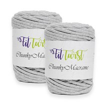쎄비 필 트위스트 청키 마크라메 사계절 소품실 250g x 2p, 4 연회색