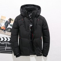 대장패딩 새로운 남성용 겨울 다운 재킷 흰색 오리 퍼 파카 후드가 달린 모피 칼라 야외