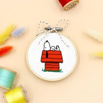 나의 첫 스누피 빨간 지붕 프랑스 자수 손뜨개 Happy 손뜨개 뜨개질 펠트 자수 집콕놀이 ;joo:na, ※­선택:상품선택▣