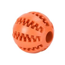 개 장난감 작은 대형 개를위한 대화 형 고무 공 Molar Ball 강아지 고양이 씹는 장난감 애완 동물 치아 청소 개 식품 공 피더, 주황색, 5cm