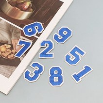 열접착 에코백 티셔츠 리폼 숫자 패치 파랑