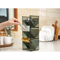 [1+1 제공] 홈카페 사무실 탕비실 커피정리함 2컬러 수납정리함 미니수납장 미니서랍 티백정리함 다이소투명정리함 투명수납함 커피보관함 차보관함 티백보곤함 티보관함 탕비실정리 약정리, 클리어 색상, 클리어 색상