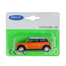 다이캐스트자동차 자동차다이캐스트 자동차피규어 스포츠카 자동차 모형 굿즈 WELLY Diecast 1:60 미니 모, 11 MINI Cooper Orange