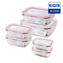 [공식] 코멕스 알고쓰는 내열유리 밀폐용기 직사각 6조 세트