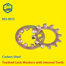 특수 와샤톱니 개스킷 잠금 와셔 외부 내부 흔들림 방지 DIN6797 탄소강, 05 M8  (50pcs)_02 inner teeth