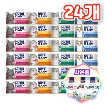 동원 뉴트리플랜 건강프로젝트 뽀짜툰 고양이캔 + 증정 뉴트리스틱, 24개, 160g, 혼합24개(4종6개씩)