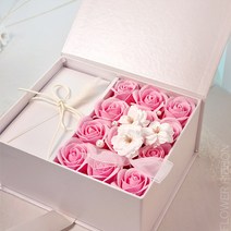 초록바위 진주 비누 플라워 용돈박스, 화이트