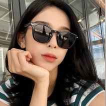 멜라크메 남자 여자 라운드 스퀘어 뿔테 블랙 패션 선글라스
