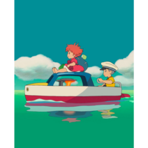 애니 벼랑위의포뇨 소스케 캐릭터즈 diy피포페인팅 카툰형 명장면 일러스트 그리기 집에서 하는 취미생활 스트레스 해소 집중력향상 그림색칠하기 액자프레임포함 40*50cm, 포뇨그림그리기03