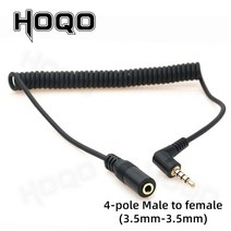 90 도 3.5mm 3/4 극 수 trs-trrs 3.5/2.5mm 3/4 극 수/암 헤드폰 스테레오 오디오 AUX 스프링 코일 나선형, 05 3.5mm 4pole M2Female