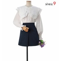 쉬즈넘버나인 미션 이중카라 프릴 블라우스