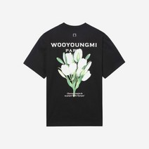 우영미 플라워 프린트 백로고 티셔츠 블랙 - 22SS Wooyoungmi Flower Print Back Logo T-Shirt Black