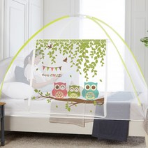 다샵 프리미엄 원터치 모기장텐트 3 4인용 숲속부엉이, 단일상품+구매시 가랜드 1개 랜덤 증정