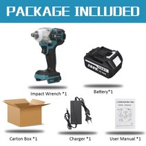 임팩트렌치 에어임팩트렌치 고출력 충전 전동 브러시리스 전기 리튬 이온 신제품, 1.EU - 1 x Battery