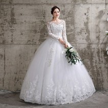 웨딩 드레스 신부 긴 소매 볼 가운 럭셔리 레이스 웨딩 드레스 플러스 사이즈, 8