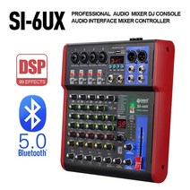 Debra Pro 6 채널 DJ 컨트롤러 99DSP 리버브 효과 Bluetooth 5 0 USB 믹서 USB, 없음