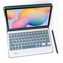삼성 갤럭시탭 S6 라이트 콤비 블루투스 키보드 케이스 북커버 S펜수납 P610 P615, 콤비 아보카도