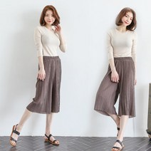 웰핑 특가일때 쟁여놔~ 시원한 통바지 빅사이즈바지 플리츠 밴딩바지 7부 여름바지