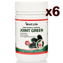 Welllife 웰라이프 조인트 그린 글루코사민 상어연골 180캡슐 x6팩