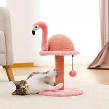 고양이 스크래치 포스트 플라밍고 귀여운 나무 타워 사이잘 로프 실내 동물 모양 캣타워 고양이캣타워 원목캣타워 대형캣타워 고양이 캣타워 캣폴 미니 캣타워, 원컬러