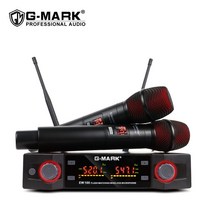 무선핀마이크 무선 마이크 강의용 선생님 수업용 강사용 공연용 무선 G-MARK EW100 UHF 가라오케 핸드 헬드 전문 주파수 조정 가능한 80M 수신 파티 쇼 무대, 중국, EU 플러그