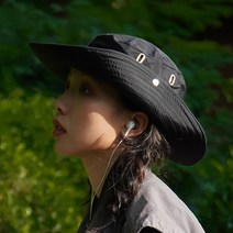 원웨이 사파리모자 등산 낚시 햇빛차단 모자 햇빛가리개, 블랙