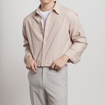 M~4XL 남자 빅사이즈 무지 린넨 긴팔 오버핏 카라 셔츠 여름 남방 와이셔츠