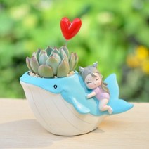 ROOGO 루고 화분 소녀와 동물친구들 고래