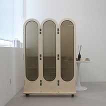 다빈 폴리 자작나무 이동형 바퀴 3단 파티션 (1600) 까페 사무실 칸막이 인테리어 가림막 가벽, 혼합색상