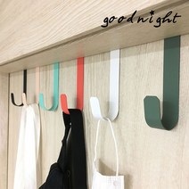 심플 도어훅 문옷걸이 문걸이 행거 도어후크 6가지 색상, 메탈 블랙, 1개