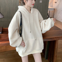 베베디 여성용 뉴트니 보들보들 롱 후드티