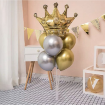왕관풍선꽂이 7두 세트 중 128cm, 골드앤실버, 4세트