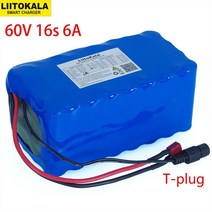 Liitokala 60V 16S2P 6Ah 18650 리튬 이온 배터리 팩 67.2V 6000mAh Ebike 전기 자전거 스쿠터 20A 방전 BMS 1000w