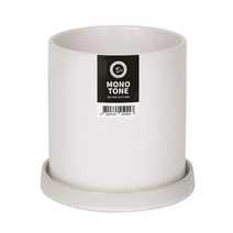 월드가드닝 모노톤 모던무광 원형화분(대)-모던화이트, 모던화이트